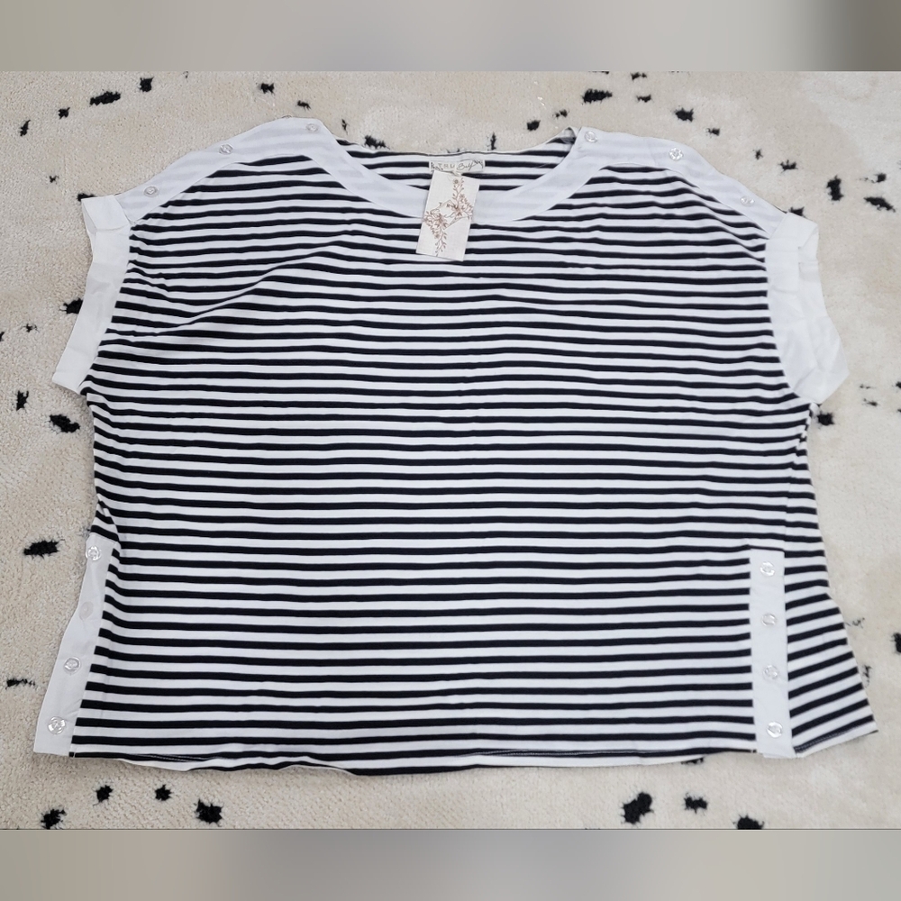 Black and White Striped Top